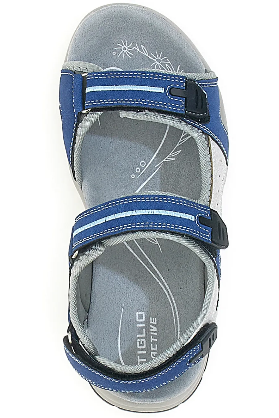 Sandali sportivi grigi e blu con chiusura a strappo 51357-TIGLIO Discount