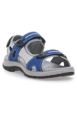 Sandali sportivi grigi e blu con chiusura a strappo 51357-TIGLIO Discount