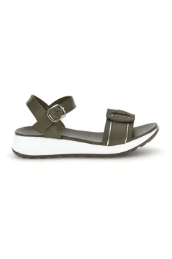Sandali oliva con cinturino regolabile suola comfort Bza2423820-PLOCADI