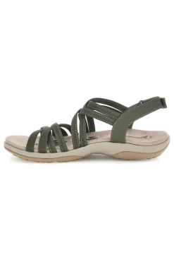 Sandali oliva con fasce elastiche regolabili REGGAE SLIM SUMMER GETAWAY-SKECHERS Clearance