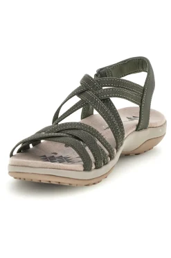 Sandali oliva con fasce elastiche regolabili REGGAE SLIM SUMMER GETAWAY-SKECHERS Clearance