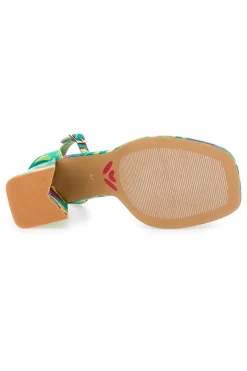 Sandali Verdi Con Fantasia Floreale Tacco 9,5 cm 201-BETTYFLOWERS Best
