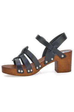 Sandali Zoccoli Neri Con Tacco 6 cm 5759-PITTARELLO LOVE Online