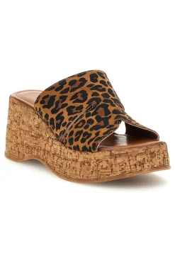 Sandalo animalier in pelle con zeppa Must Have 11937-PITTARELLO Discount