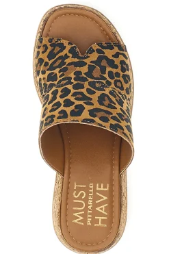 Sandalo animalier in pelle con zeppa Must Have 11937-PITTARELLO Discount
