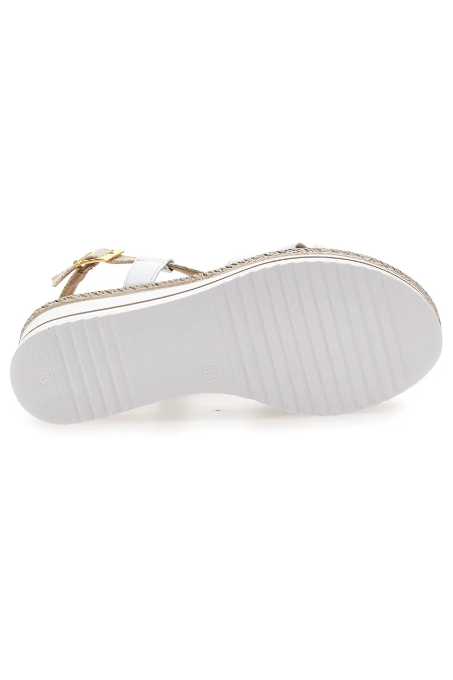 Sandalo Bianco e Platino con Zeppa Media DC611109-PITTARELLO LOOK Sale