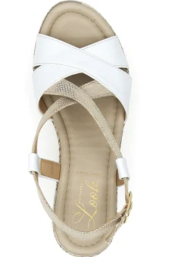 Sandalo Bianco e Platino con Zeppa Media DC611109-PITTARELLO LOOK Sale