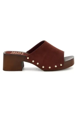 Sandalo bordeaux con tacco e borchie Must Have 11934-PITTARELLO Outlet