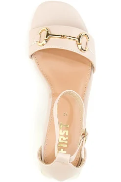 Sandalo con tacco 1602 Beige-THE FIRST New