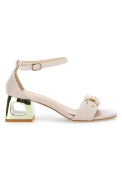 Sandalo con tacco 1602 Beige-THE FIRST New