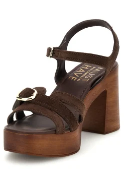 Sandalo marrone in pelle con tacco Must Have 11886-PITTARELLO Hot