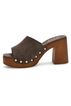 Sandalo marrone in pelle con tacco alto Must Have 11934-PITTARELLO Outlet