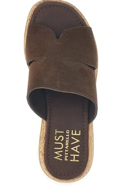Sandalo marrone in pelle con zeppa Must Have 11937-PITTARELLO Best
