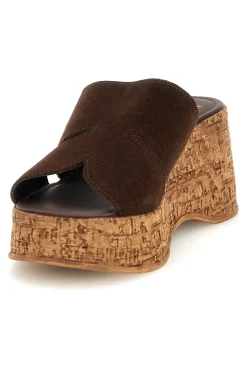 Sandalo marrone in pelle con zeppa Must Have 11937-PITTARELLO Best