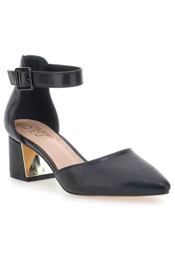 Sandalo nero con tacco e cinturino 8257482838-MON DIEU Outlet
