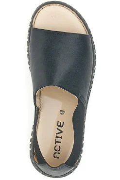 Sandalo nero in pelle con elastici latelali 2401-PITTARELLO ACTIVE Clearance