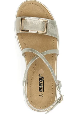 Sandalo oro con cinturino e zeppa 494-ENERGY Online