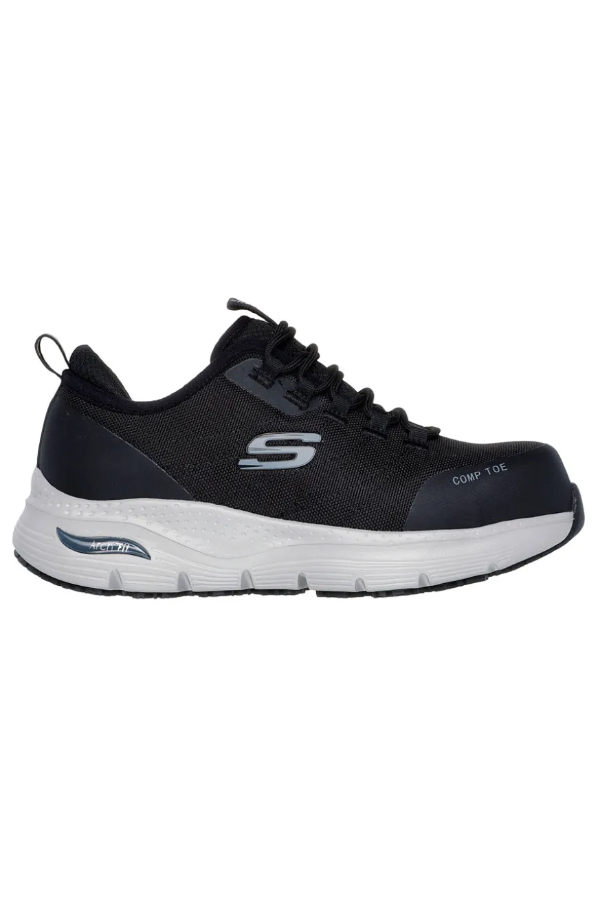 Scarpe Antinfortunistica Nere e Grigie Skechers Work Slip-Resistant: Arch Fit - Ebinal S3 SRC