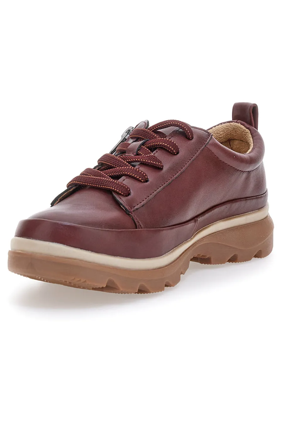 Scarpe basse bordeaux con zip laterale e suola carrarmato 9-ALTEMBERG