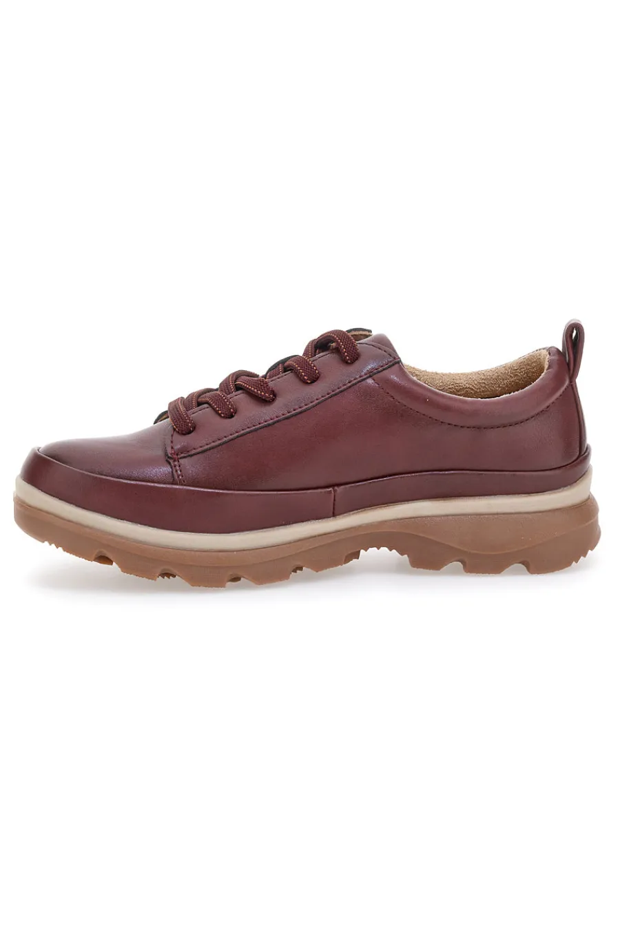 Scarpe basse bordeaux con zip laterale e suola carrarmato 9-ALTEMBERG