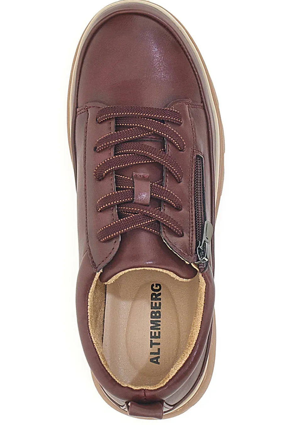 Scarpe basse bordeaux con zip laterale e suola carrarmato 9-ALTEMBERG