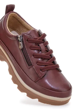 Scarpe basse bordeaux con zip laterale e suola carrarmato 9-ALTEMBERG