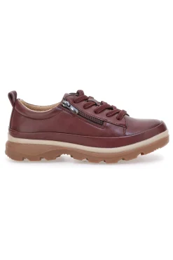 Scarpe basse bordeaux con zip laterale e suola carrarmato 9-ALTEMBERG