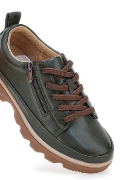 Scarpe basse verde scuro con zip laterale e suola carrarmato 9-ALTEMBERG Best