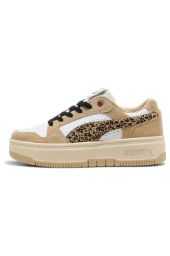 scarpe beige con dettagli animalier in suede Rebound Femme Low Animal-PUMA New