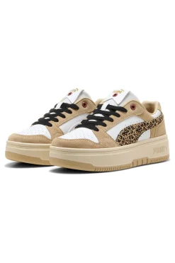 scarpe beige con dettagli animalier in suede Rebound Femme Low Animal-PUMA New