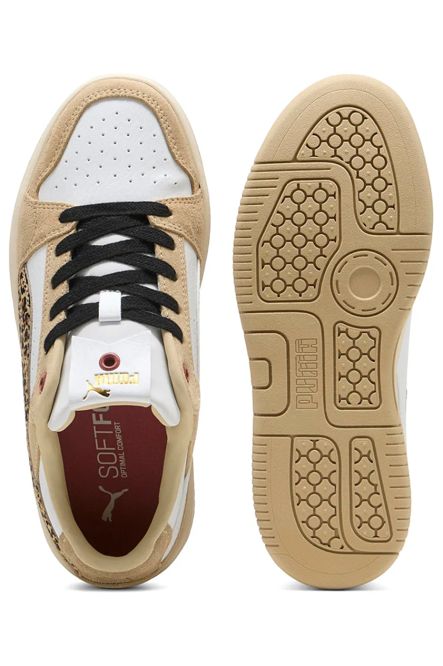 scarpe beige con dettagli animalier in suede Rebound Femme Low Animal-PUMA New