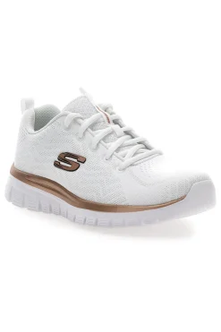 Scarpe bianche in mesh con Memory Foam Graceful Get Connected-SKECHERS Outlet