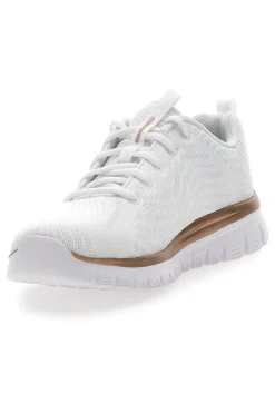 Scarpe bianche in mesh con Memory Foam Graceful Get Connected-SKECHERS Outlet
