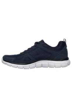 Scarpe blu in pelle e mesh con Memory Foam Skechers Track Scloric