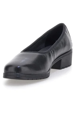 Scarpe comode nere in pelle con tacco basso e memory foam 11574-PITTARELLO Sale
