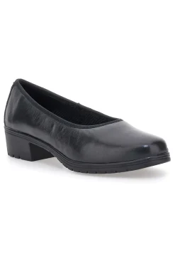 Scarpe comode nere in pelle con tacco basso e memory foam 11574-PITTARELLO Sale