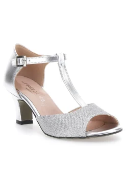 Scarpe da Ballo Argento con Suola in Pelle e Tacco Basso 5182-THE FIRST DANCE New