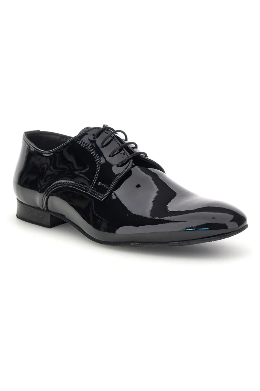 Scarpe da ballo blu lucide con suola in cuoio stringate Mr.dance 1720V