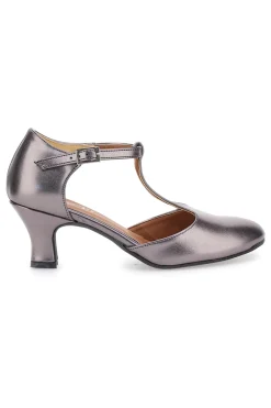 Scarpe da ballo color canna di fucile con cinturino a T e suola in pelle 112-MON DIEU Outlet