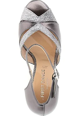 Scarpe da Ballo Grigie con Cinturino e Dettagli Scintillanti 5129-THE FIRST DANCE Online