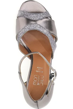 Scarpe da Ballo Grigie con Cinturino alla Caviglia e Tacco Medio 14-MON DIEU MUSIQUE Hot
