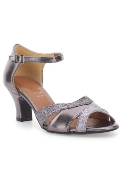 Scarpe da Ballo Grigie con Cinturino alla Caviglia e Tacco Medio 14-MON DIEU MUSIQUE Hot