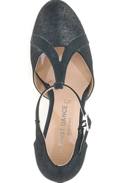 Scarpe da ballo nere con cinturino a T e suola in vera pelle 6554-THE FIRST DANCE Discount