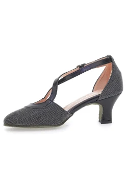 Scarpe da ballo nere con cinturino e suola in vera pelle 6555-THE FIRST DANCE