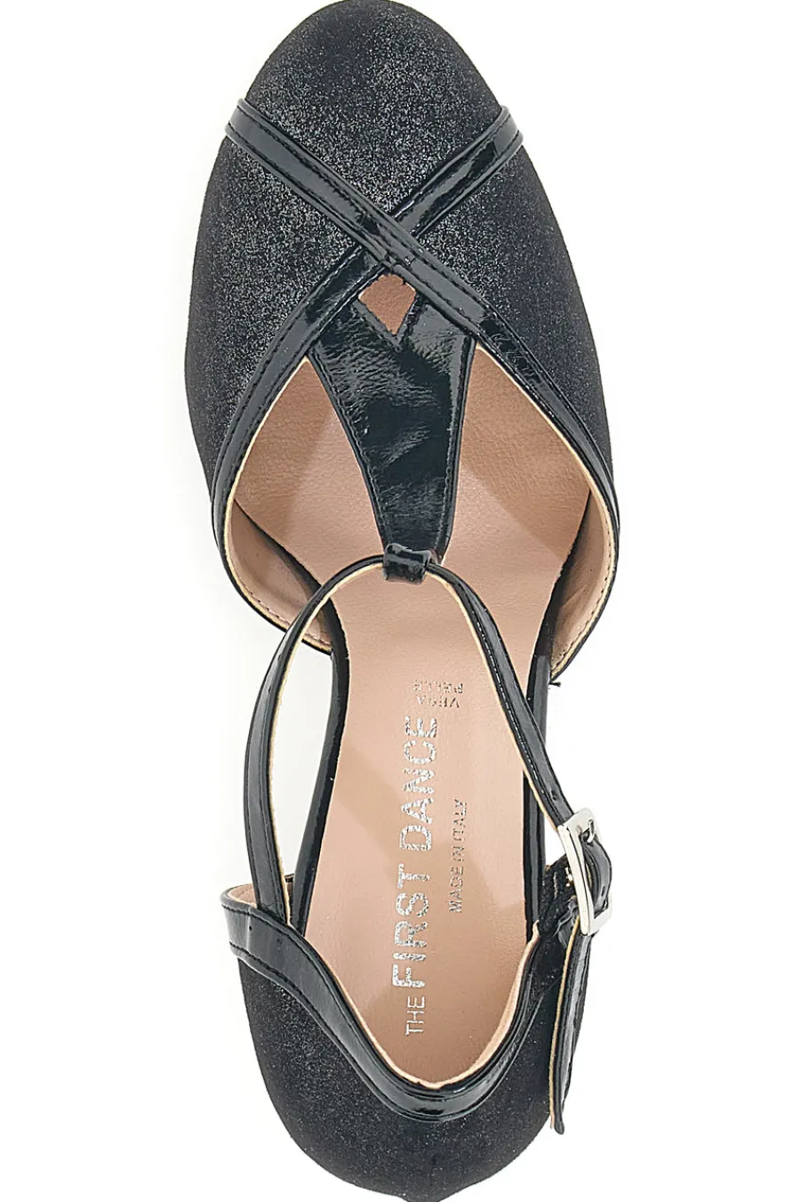 Scarpe da ballo nere con cinturino a T e tacco svasato 6325-THE FIRST DANCE Clearance