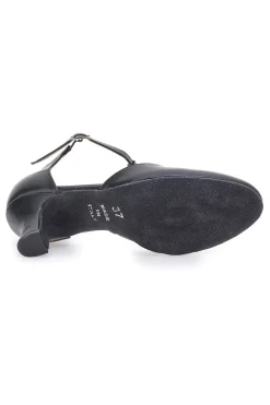 Scarpe da ballo nere con cinturino a T e suola in pelle 112-MON DIEU Discount