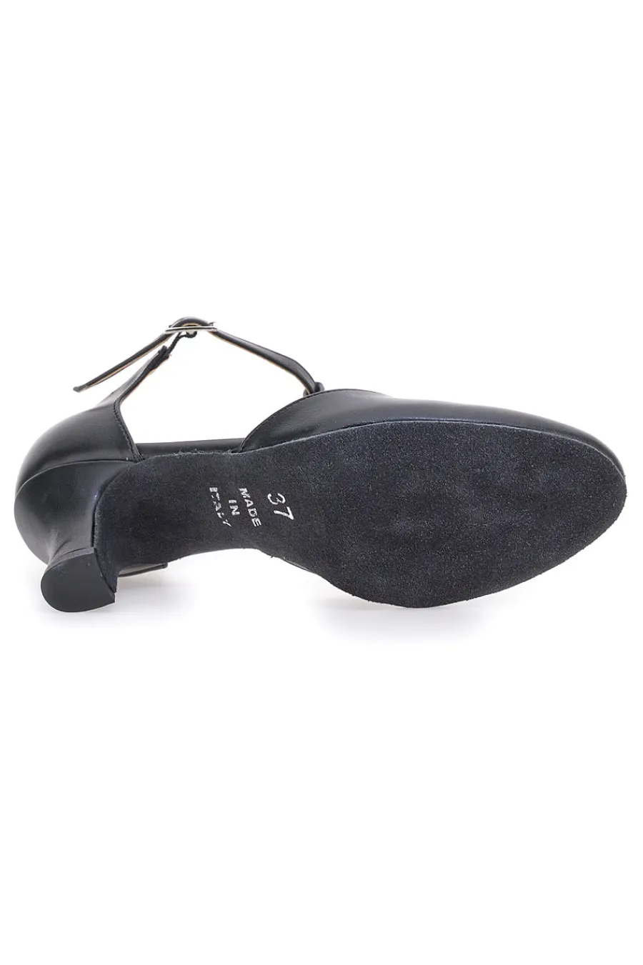 Scarpe da ballo nere con cinturino a T e suola in pelle 112-MON DIEU Discount