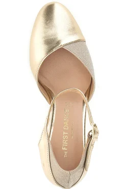 Scarpe da ballo oro con cinturino e tacco medio 6552-THE FIRST DANCE Sale
