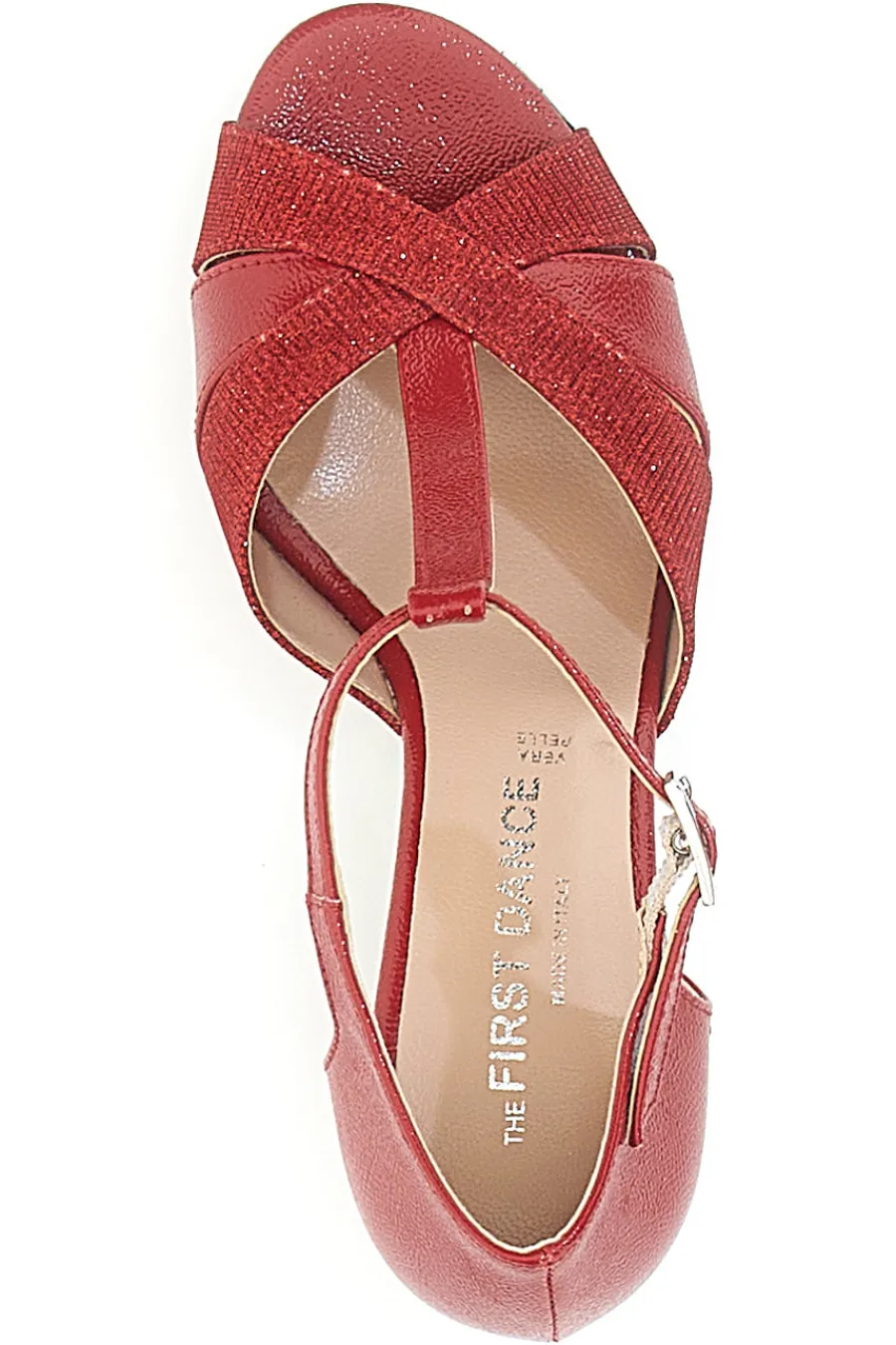 Scarpe da Ballo Rosse Open Toe Con Glitter 5202-THE FIRST DANCE Best