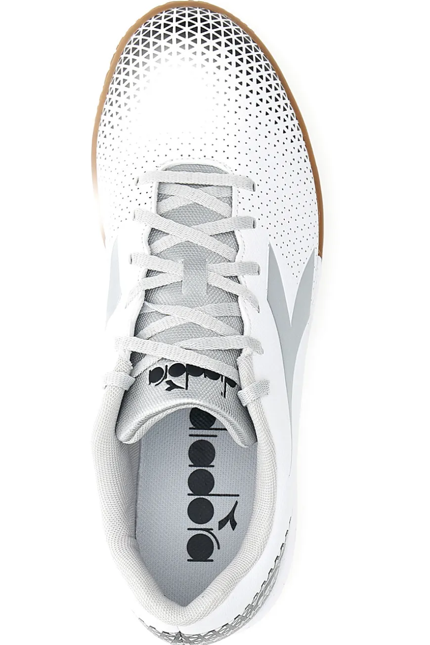 Scarpe da Calcetto Indoor Bianche con Logo Silver Diadora Pichichi 6 Idr